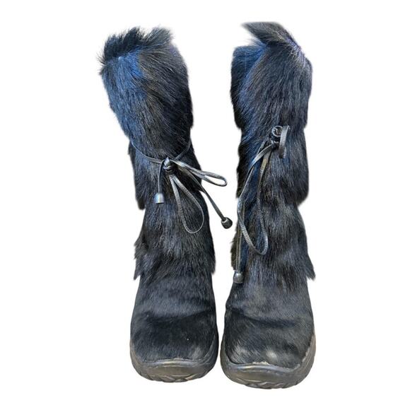 Vintage Winna Fur Apres Ski Boot Black Women size 10 - Picture 3 of 12